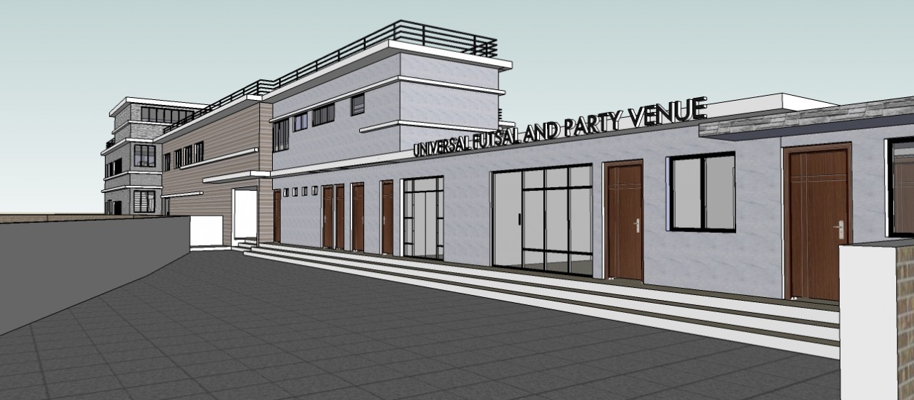 Party Venue, Futsal, Swimming Pool and Restraurant Design by Voxel Architects Nepal