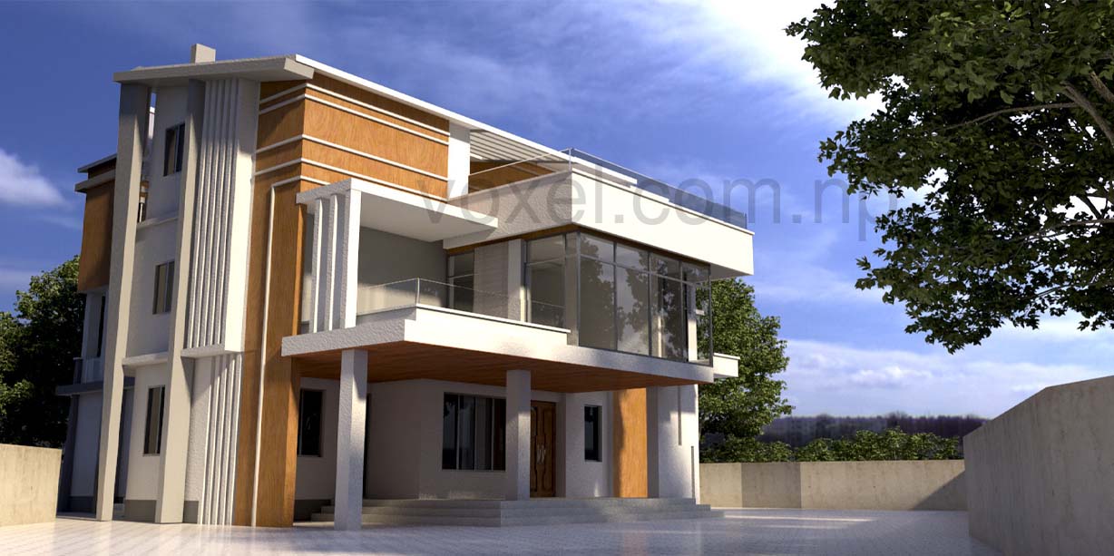 Residential Building 3d rendered in lumion and vray