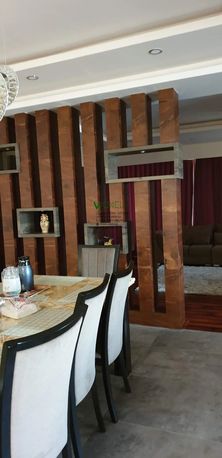 Partition Separating dining and living space