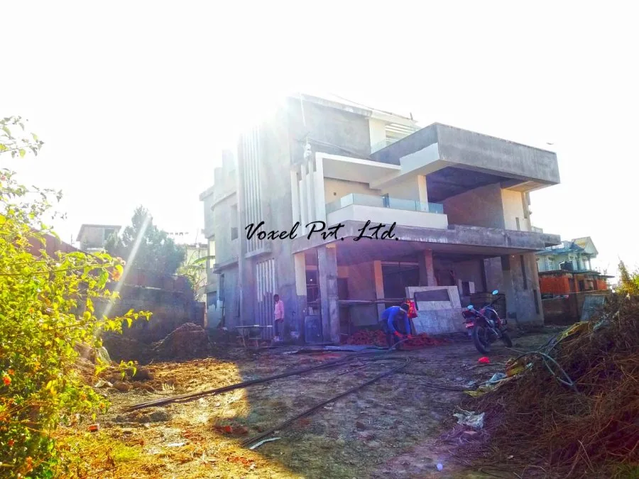 Residential Bungalow, Status Under Construction, exterior finishing as of November 2017